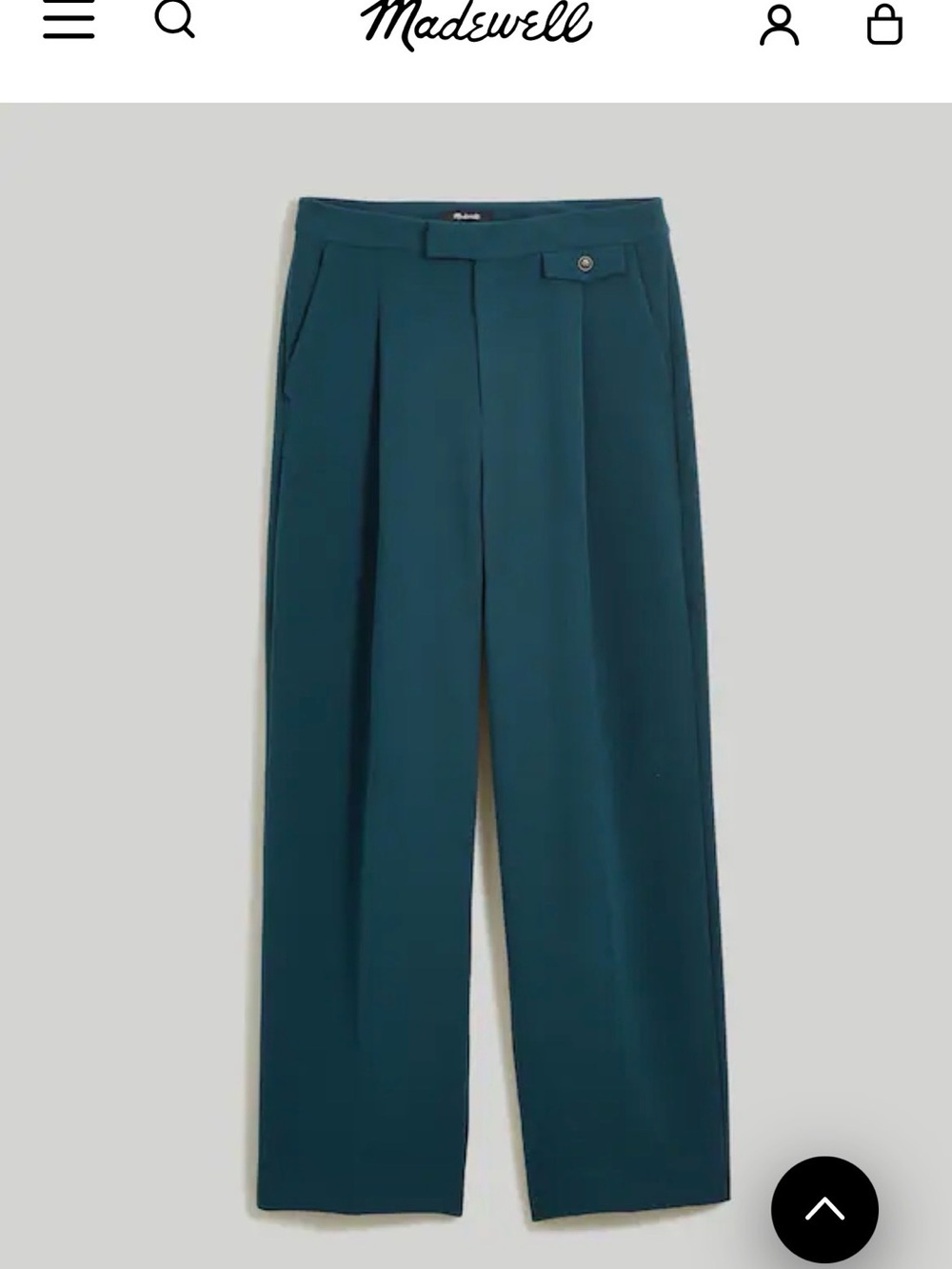 Madewell Teal Pleated Wide-Leg Pants